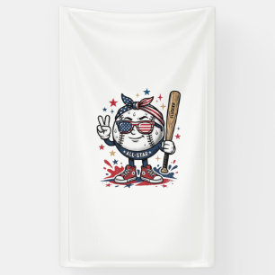 Vintage Patriotic Baseball Mascot Shirt Design_1 Banner