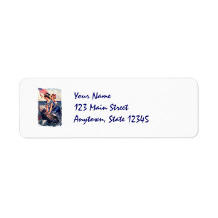 Vintage Patriotic Bathers Return Address Labels