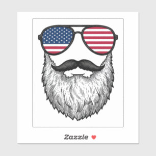 Vintage Patriotic Beard Sunglasses Graphic Shirt_1