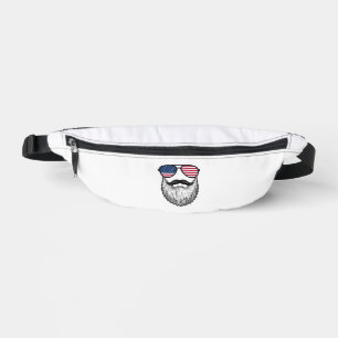 Vintage Patriotic Beard Sunglasses Graphic Shirt_1 Bum Bags