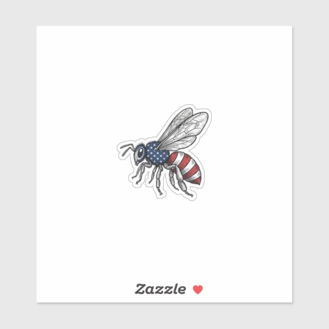 Vintage Patriotic Bee Vector Graphic Shirt Design_ (Sheet)