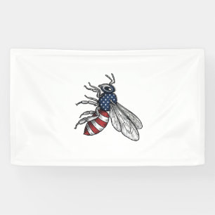 Vintage Patriotic Bee Vector Graphic Shirt Design_ Banner