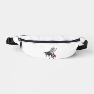 Vintage Patriotic Bee Vector Graphic Shirt Design_ Bum Bags