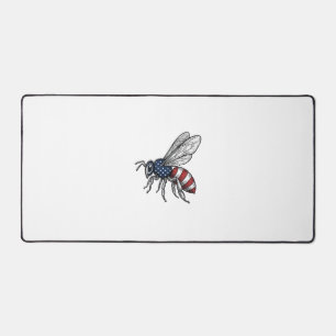 Vintage Patriotic Bee Vector Graphic Shirt Design_ Desk Mat