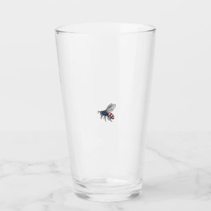 Vintage Patriotic Bee Vector Graphic Shirt Design_ Glass