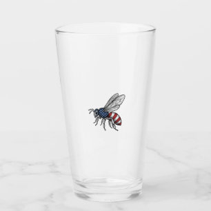 Vintage Patriotic Bee Vector Graphic Shirt Design_ Glass