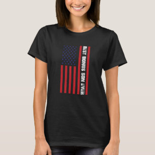 Vintage Patriotic Best Bonus Son Stepson Ever Amer T-Shirt