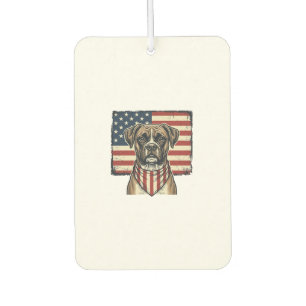 Vintage Patriotic Boxer Dog Flag Shirt Design_1 Car Air Freshener