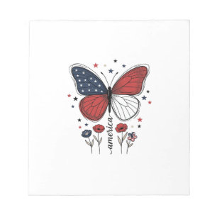 Vintage Patriotic Butterfly America Shirt Design_1 Notepad
