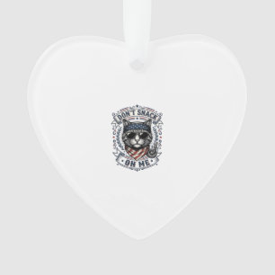 Vintage Patriotic Cat Don’t Snack On Me Ornament