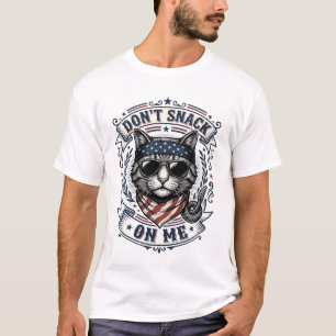 Vintage Patriotic Cat Don’t Snack On Me T-Shirt