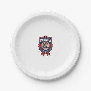 Vintage Patriotic Cat Meowica USA Shirt Design_1 Paper Plate