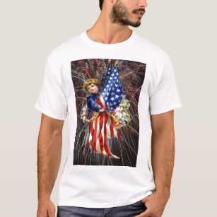 Vintage Patriotic Child and Fireworks T-Shirt