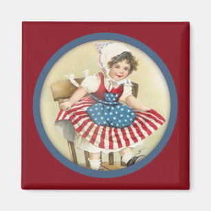 Vintage Patriotic Child Magnet