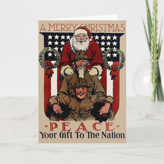 Vintage Patriotic Christmas Card (Front)