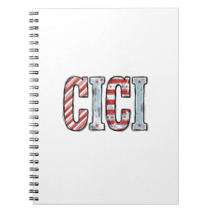 Vintage Patriotic CICI Name Vector Shirt Design_1 Notebook