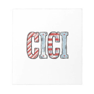 Vintage Patriotic CICI Name Vector Shirt Design_1 Notepad