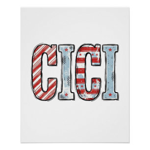 Vintage Patriotic CICI Name Vector Shirt Design_1 Poster