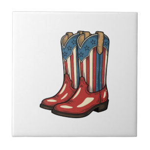 Vintage Patriotic Cowgirl Boots Western Shirt_1 Tile
