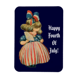 Vintage Patriotic Cutie Magnet