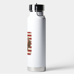 Vintage Patriotic Dachshund Flag Sunglasses Vector Water Bottle