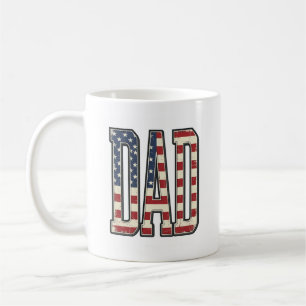 Vintage Patriotic Dad Flag Lettering Shirt Design_ Coffee Mug