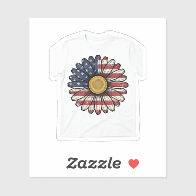 Vintage Patriotic Daisy Flower Vector Design_1 (Sheet)