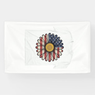 Vintage Patriotic Daisy Flower Vector Design_1 Banner