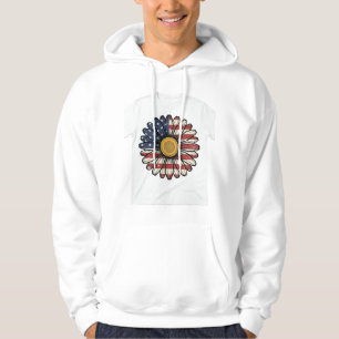 Vintage Patriotic Daisy Flower Vector Design_1 Hoodie