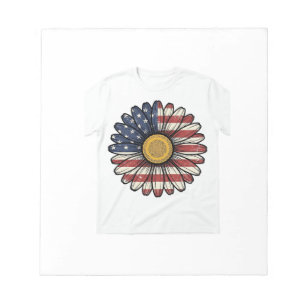 Vintage Patriotic Daisy Flower Vector Design_1 Notepad