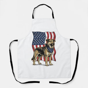 Vintage Patriotic Dog Flag Vector Shirt Design_1 Apron