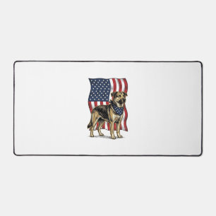 Vintage Patriotic Dog Flag Vector Shirt Design_1 Desk Mat