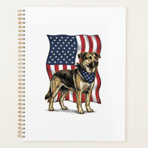Vintage Patriotic Dog Flag Vector Shirt Design_1 Planner
