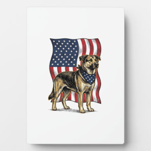 Vintage Patriotic Dog Flag Vector Shirt Design_1 Plaque