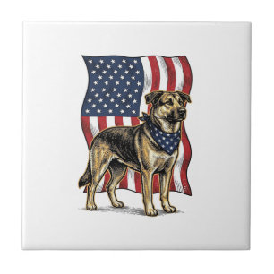 Vintage Patriotic Dog Flag Vector Shirt Design_1 Tile