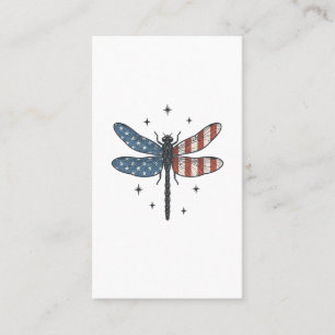 Vintage Patriotic Dragonfly Vector Shirt Design_1 Business Card