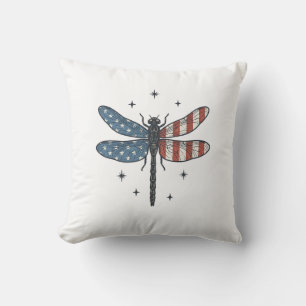 Vintage Patriotic Dragonfly Vector Shirt Design_1 Cushion