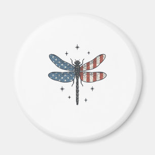 Vintage Patriotic Dragonfly Vector Shirt Design_1 Magnet