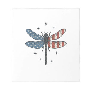 Vintage Patriotic Dragonfly Vector Shirt Design_1 Notepad