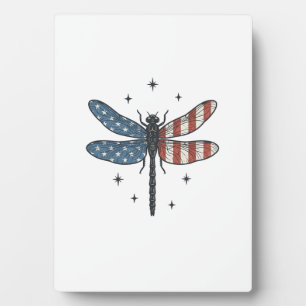 Vintage Patriotic Dragonfly Vector Shirt Design_1 Plaque
