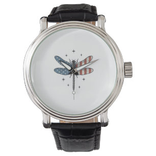 Vintage Patriotic Dragonfly Vector Shirt Design_1 Watch