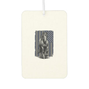 Vintage Patriotic Draught Horse Flag Vector Design Car Air Freshener