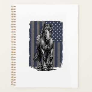 Vintage Patriotic Draught Horse Flag Vector Design Planner