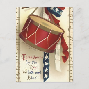 Vintage Patriotic Drum Postcard