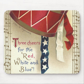 Vintage Patriotic, Drums with Musical Notes Mouse Mat