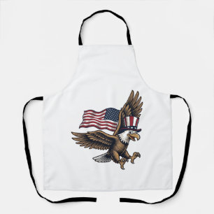 Vintage Patriotic Eagle Flag Shirt Design_1 Apron