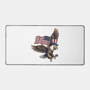 Vintage Patriotic Eagle Flag Shirt Design_1 Desk Mat