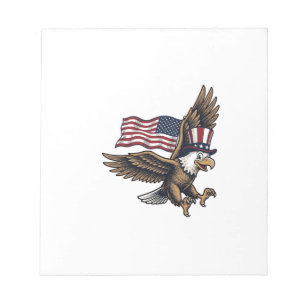 Vintage Patriotic Eagle Flag Shirt Design_1 Notepad