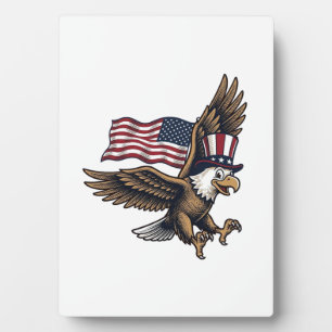 Vintage Patriotic Eagle Flag Shirt Design_1 Plaque