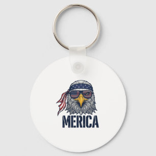 Vintage Patriotic Eagle Merica Shirt Design_1 Key Ring